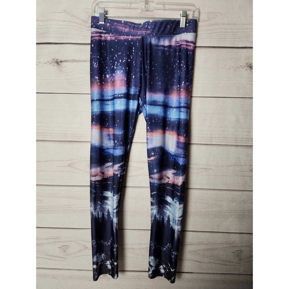 American Eagle Outfitters Womens Leggings Galaxy Print Elastic Waist Purple M
